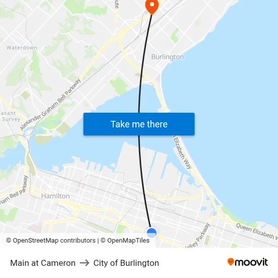 Main at Cameron to City of Burlington map