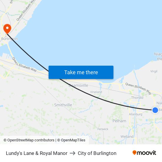 Lundy's Lane & Royal Manor to City of Burlington map