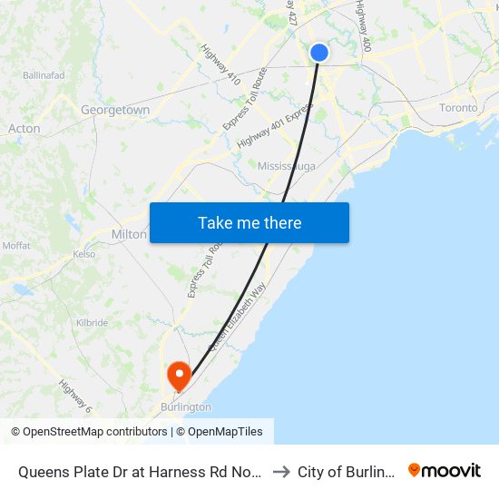 Queens Plate Dr at Harness Rd North Side to City of Burlington map