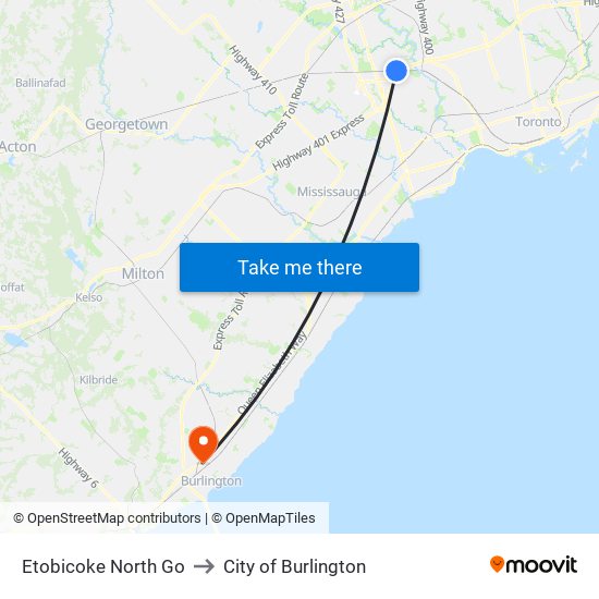 Etobicoke North Go to City of Burlington map
