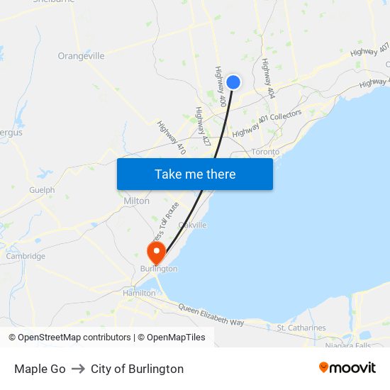 Maple Go to City of Burlington map