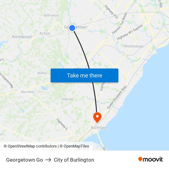 Georgetown Go to City of Burlington map