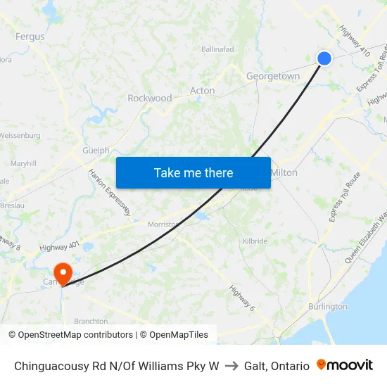 Chinguacousy Rd N/Of Williams Pky W to Galt, Ontario map