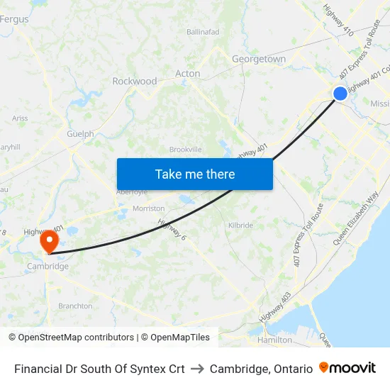 Financial Dr South Of Syntex Crt to Cambridge, Ontario map