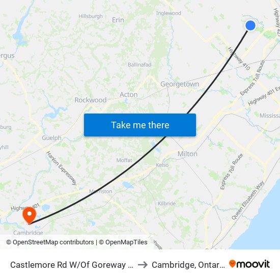 Castlemore Rd W/Of Goreway Dr to Cambridge, Ontario map