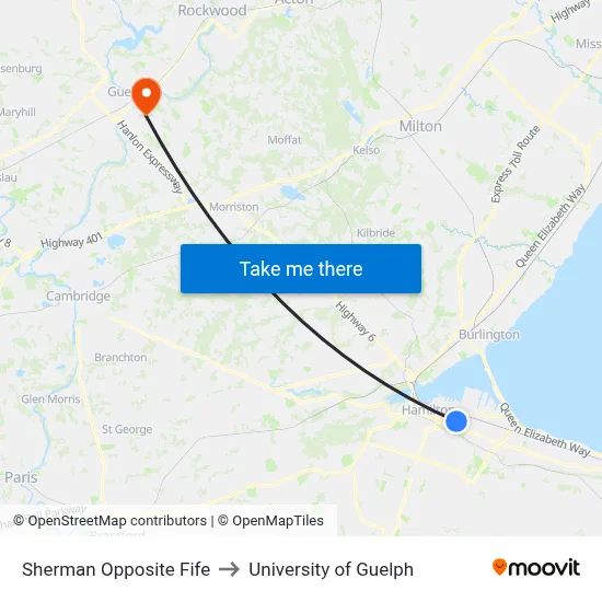 Sherman Opposite Fife to University of Guelph map