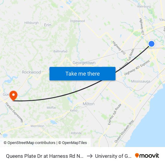 Queens Plate Dr at Harness Rd North Side to University of Guelph map