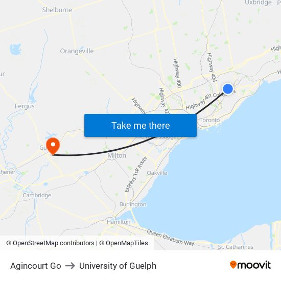 Agincourt Go to University of Guelph map
