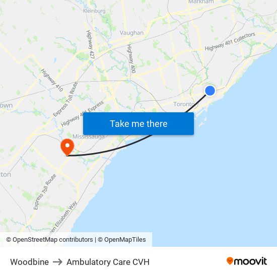 Woodbine to Ambulatory Care CVH map