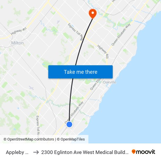 Appleby Go to 2300 Eglinton Ave West Medical Building map