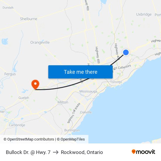 Bullock Dr. @ Hwy. 7 to Rockwood, Ontario map