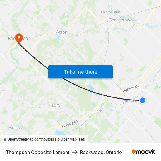 Thompson Opposite Lamont to Rockwood, Ontario map