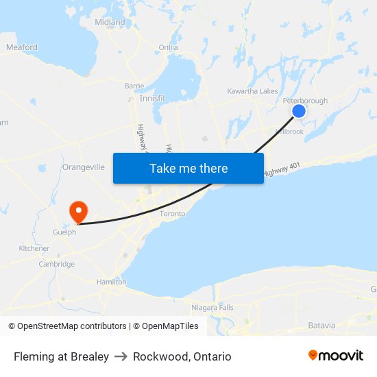 Fleming at Brealey to Rockwood, Ontario map