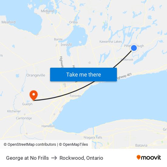 George at No Frills to Rockwood, Ontario map