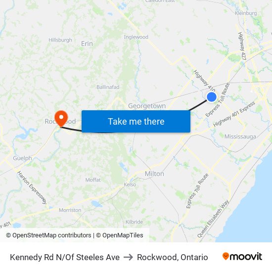 Kennedy Rd N/Of Steeles Ave to Rockwood, Ontario map