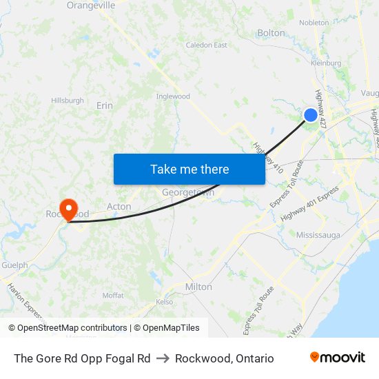 The Gore Rd Opp Fogal Rd to Rockwood, Ontario map