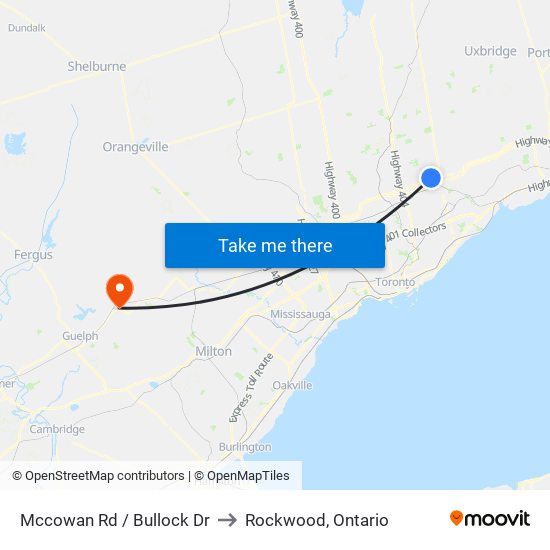 Mccowan Rd / Bullock Dr to Rockwood, Ontario map