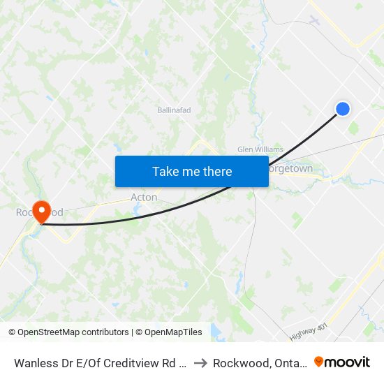 Wanless Dr E/Of Creditview Rd - 4a to Rockwood, Ontario map