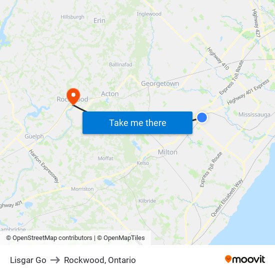 Lisgar Go to Rockwood, Ontario map