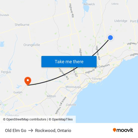 Old Elm Go to Rockwood, Ontario map