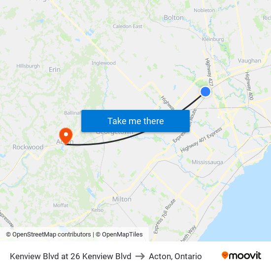 Kenview Blvd at 26 Kenview Blvd to Acton, Ontario map