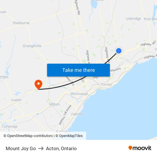 Mount Joy Go to Acton, Ontario map