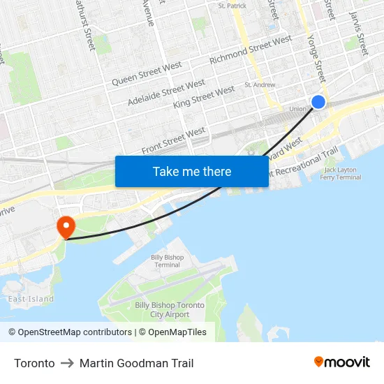 Toronto to Martin Goodman Trail map