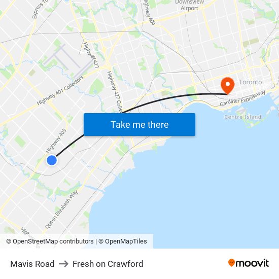 Mavis Road to Fresh on Crawford map