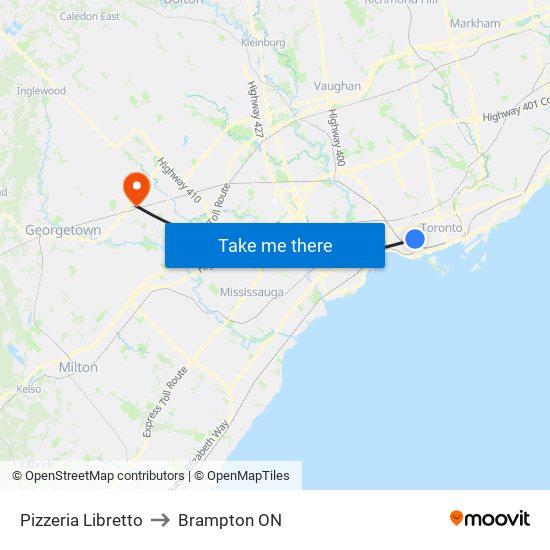 Pizzeria Libretto to Pizzeria Libretto map