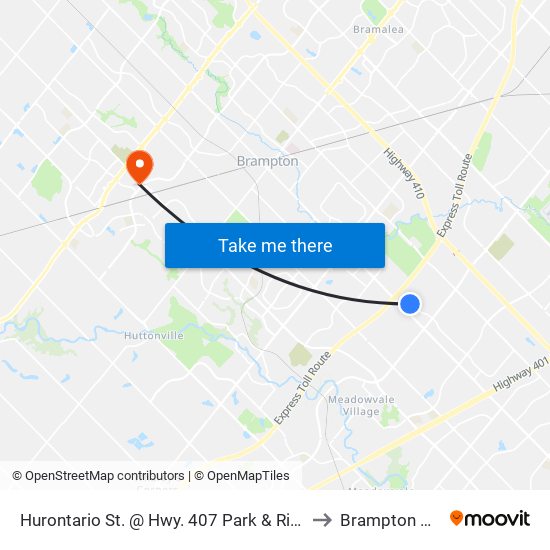 Hurontario St. @ Hwy. 407 Park & Ride to Brampton ON map