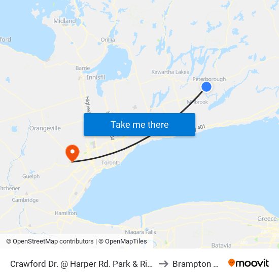 Crawford Dr. @ Harper Rd. Park & Ride to Brampton ON map