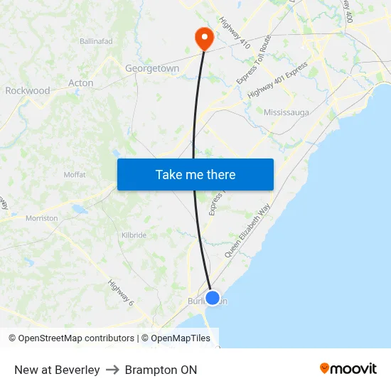 New at Beverley to Brampton ON map