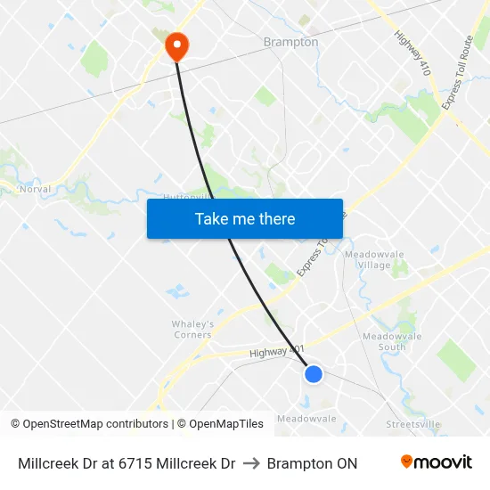 Millcreek Dr at 6715 Millcreek Dr to Brampton ON map
