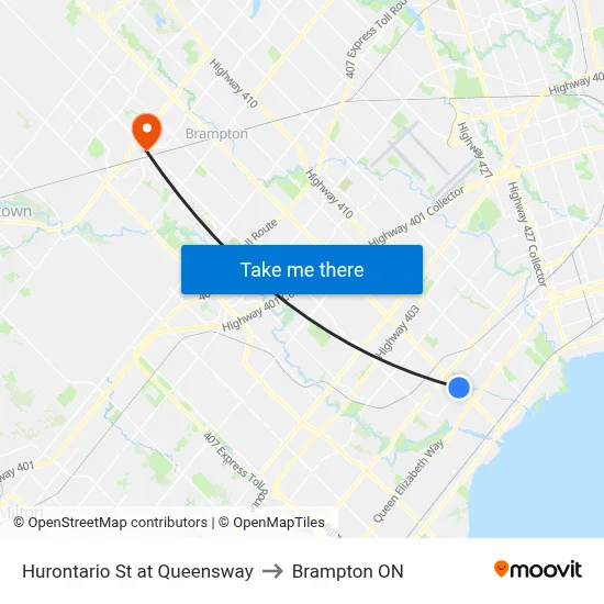 Hurontario St at Queensway to Brampton ON map