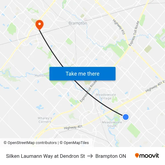 Silken Laumann Way at Dendron St to Brampton ON map