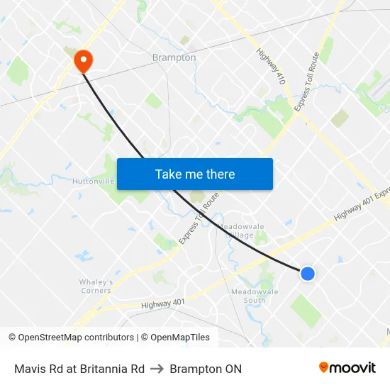 Mavis Rd at Britannia Rd to Brampton ON map