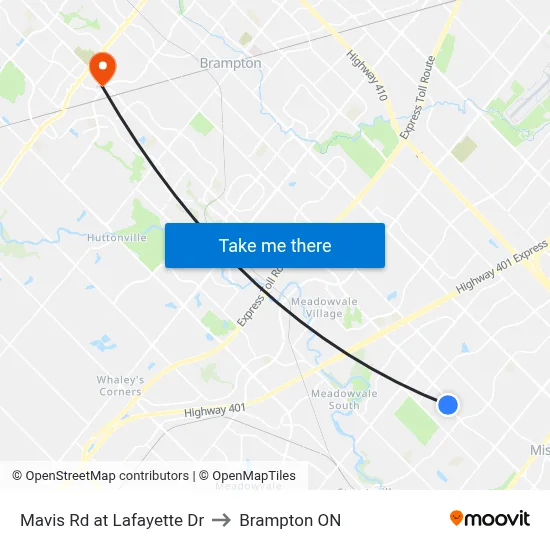 Mavis Rd at Lafayette Dr to Brampton ON map