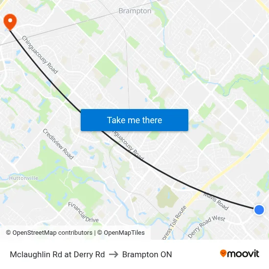 Mclaughlin Rd at Derry Rd to Brampton ON map
