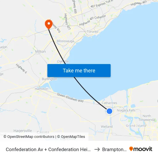 Confederation Av + Confederation Heights Park to Brampton ON map