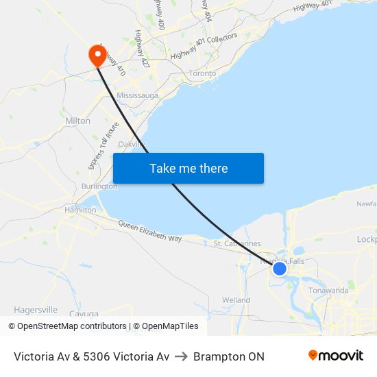 Victoria Av & 5306 Victoria Av to Brampton ON map