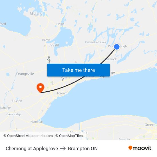 Chemong at Applegrove to Brampton ON map