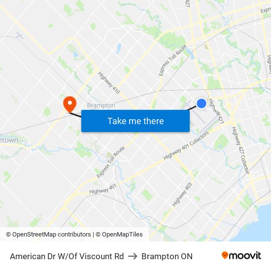 American Dr W/Of Viscount Rd to Brampton ON map