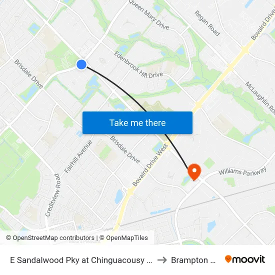 E Sandalwood Pky at Chinguacousy Rd to Brampton ON map