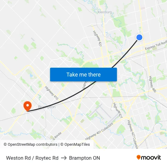 Weston Rd / Roytec Rd to Brampton ON map