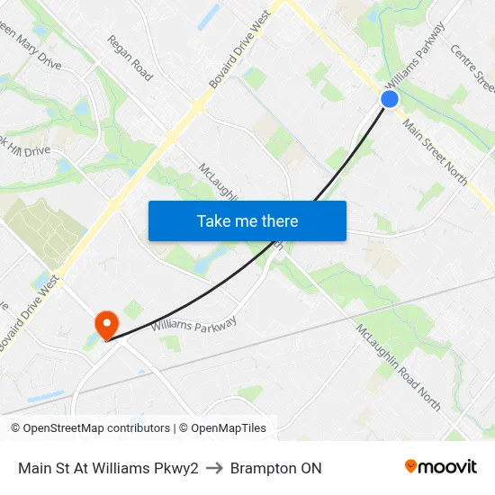 Main St At Williams Pkwy2 to Brampton ON map