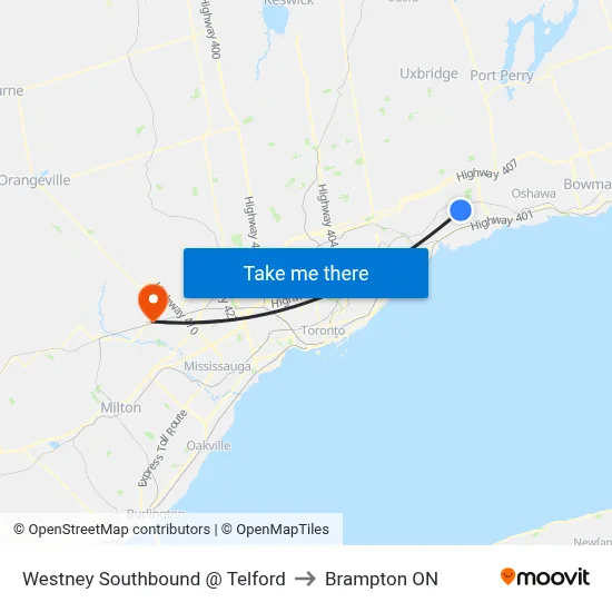 Westney Southbound @ Telford to Brampton ON map