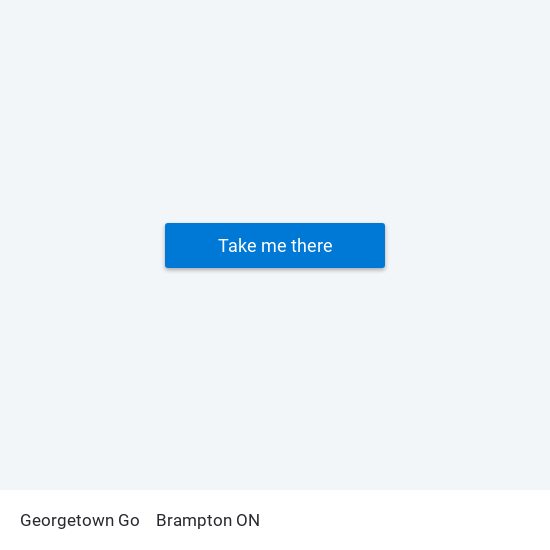 Georgetown Go to Brampton ON map