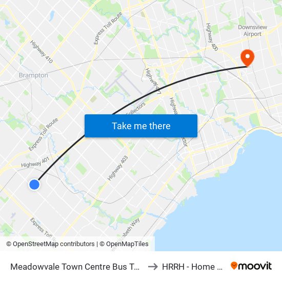 Meadowvale Town Centre Bus Terminal Platform H, I, J to HRRH - Home Dialysis Unit map