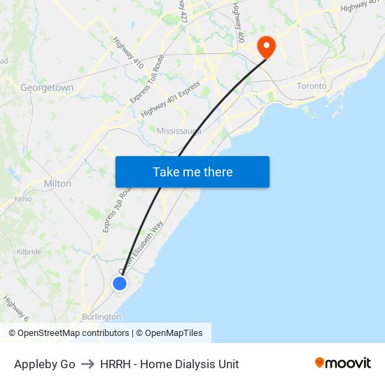 Appleby Go to HRRH - Home Dialysis Unit map