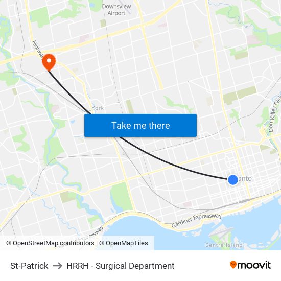 St-Patrick to HRRH - Surgical Department map